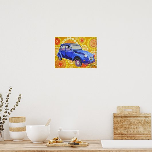Poster Citroen classique 2cv (Cuisine)