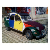 Poster Citroen coloré 2 CV (Devant)