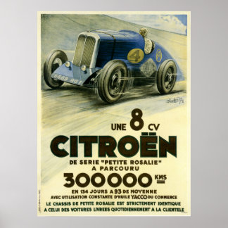 Poster Citroen établit un record de distance en 1933 Post