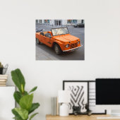 Poster Citroen orange Mehari (Bureau à domicile)