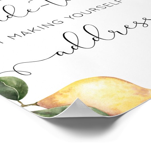 Poster Citron aide à la mariée occupée à adresser une env (Coin)