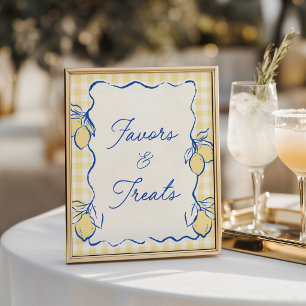Poster Citron Amalfi Bleu et Jaune Faveurs et Friandises