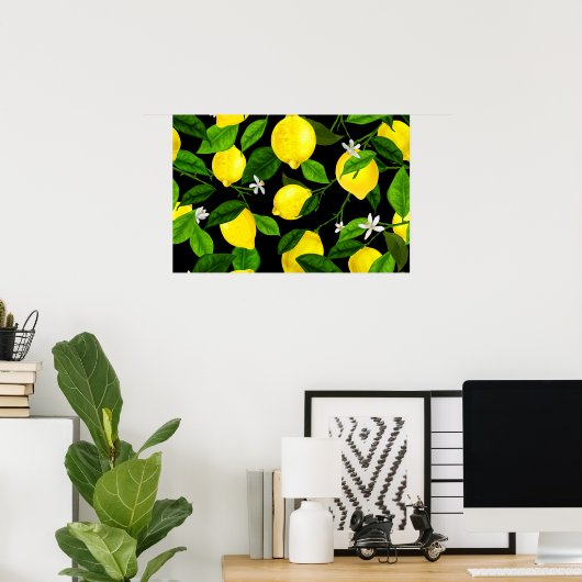 Poster Citron Aquarelle 2 (Bureau à domicile)