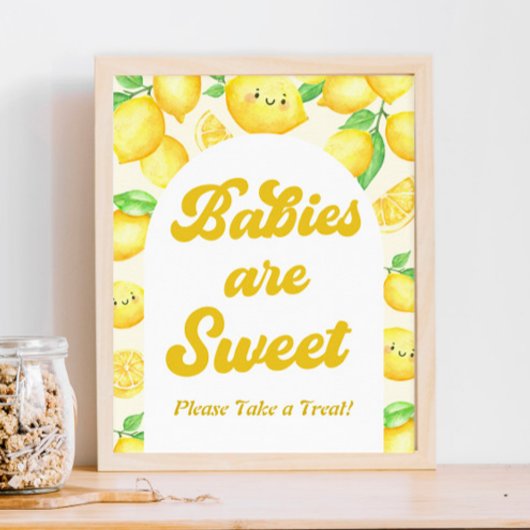 Poster Citron Baby shower Favoriser