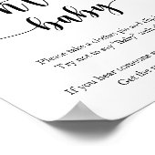 Poster Citron Baby shower jeu ne pas dire bébé (Coin)