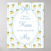 Poster Citron bleu Bow Italien Devinez combien Kisse (Devant)