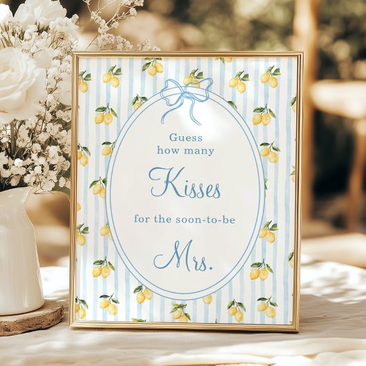 Poster Citron bleu Bow Italien Devinez combien Kisse