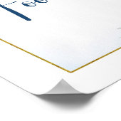 Poster Citron bleu Floral Principal Baby shower Squeeze (Coin)