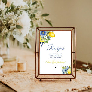 Poster Citron Bleu Laissez vos Recettes Enterrement de v