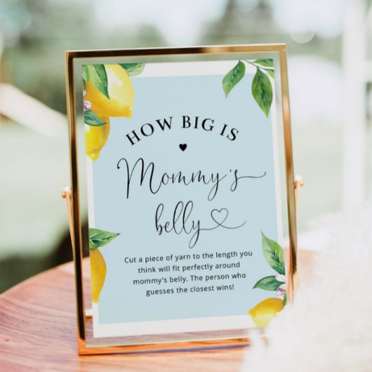 Poster Citron bleu Quelle taille a le ventre de maman ?