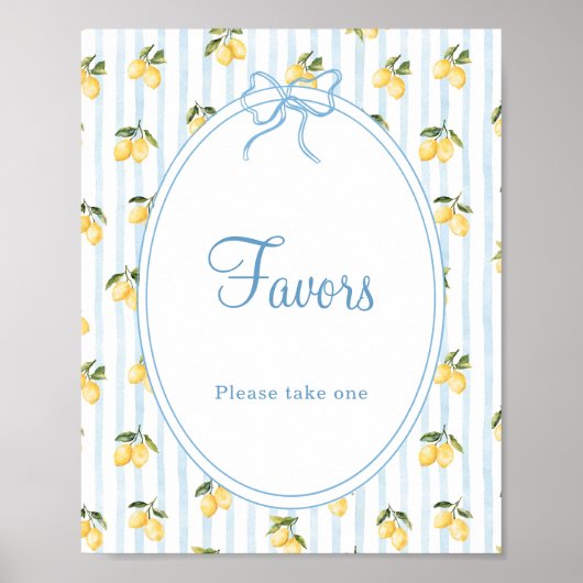 Poster Citron Blue Bow Italien Faveurs (Devant)