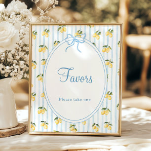 Poster Citron Blue Bow Italien Faveurs