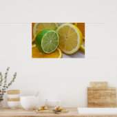 Poster Citron, citron vert et orange (Cuisine)