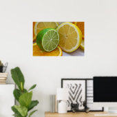 Poster Citron, citron vert et orange (Bureau à domicile)