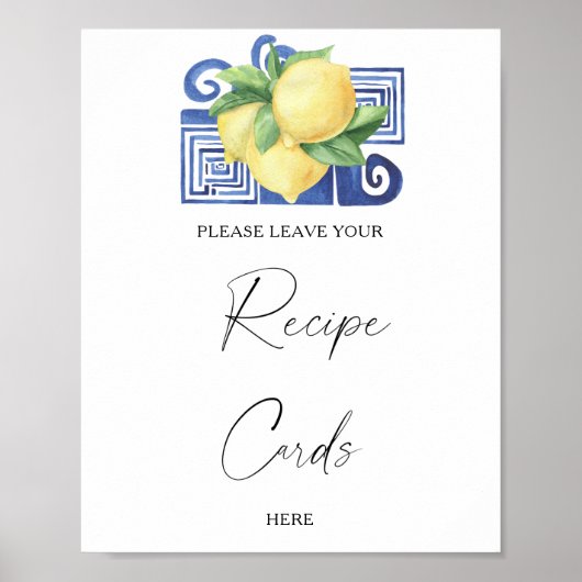 Poster Citron Citrus - Votre carte de recette ici (Devant)