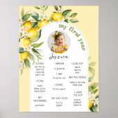 Poster Citron cutie premier anniversaire photo jalon (Devant)