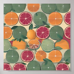 Poster Citron dans des tons feutrés