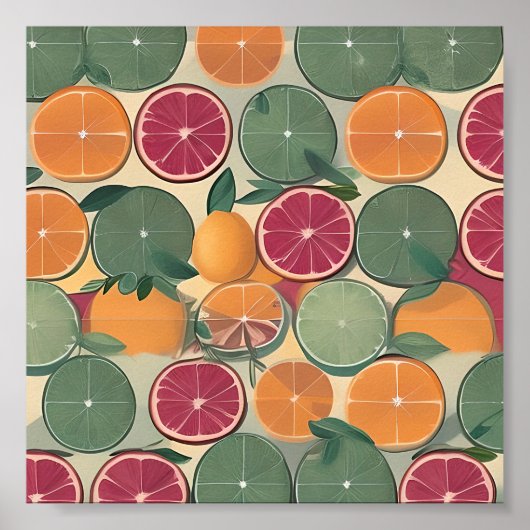 Poster Citron dans des tons feutrés (Devant)