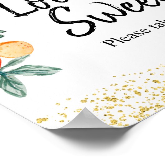 Poster Citron d'été Aquarelle Amour est doux (Coin)