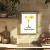 Poster Citron Drop Martini Citrus frais Cocktail