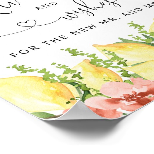 Poster Citron et fleurs Conseils pour la mariée et la cha (Coin)