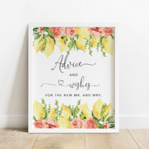 Poster Citron et fleurs Conseils pour la mariée et la cha