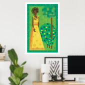Poster Citron et lime - fille dans un jardin (Bureau à domicile)