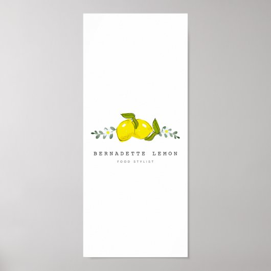 Poster Citron & Fleur Blanche Simple et Propre (Devant)