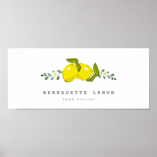 Poster Citron & Fleur Blanche Simple et Propre (Devant)