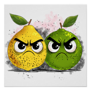 Poster Citron grincheux citron citron citron citron
