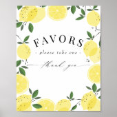 Poster Citron jaune Citrus Douche Faveur Signale (Devant)