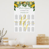 Poster Citron jaune rustique Mariage de verdure (Cuisine)