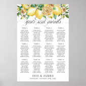 Poster Citron jaune vert Mariage floral (Devant)