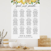 Poster Citron jaune vert Mariage floral (Cuisine)