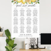 Poster Citron jaune vert Mariage floral (Bureau à domicile)