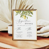 Poster Citron Méditerranéen Mariage signature Boissons