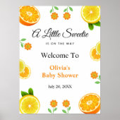 Poster Citron Orange Citrus Baby shower Botanique Bienven (Devant)