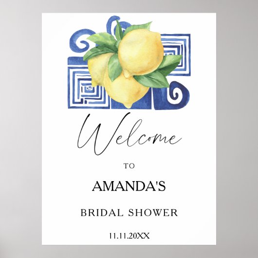 Poster Citron - panneau de bienvenue pour une baby shower (Devant)