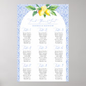 Poster Citron Positano Bleu Italien Trouvez Votre Carte D (Devant)