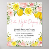 Poster Citron rose Floral Late Night Diapés (Devant)