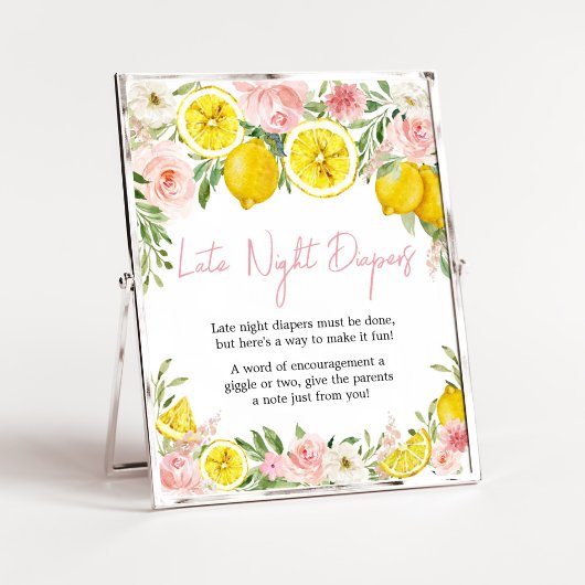 Poster Citron rose Floral Late Night Diapés