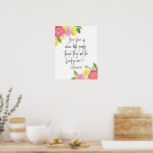 Poster Citron rose Floral Mariage Vrai Amour Bienvenue (Cuisine)