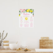 Poster Citron rose or Floral Premier anniversaire Jalon (Cuisine)
