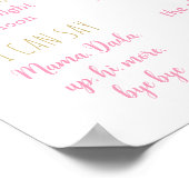 Poster Citron rose or Floral Premier anniversaire Jalon (Coin)