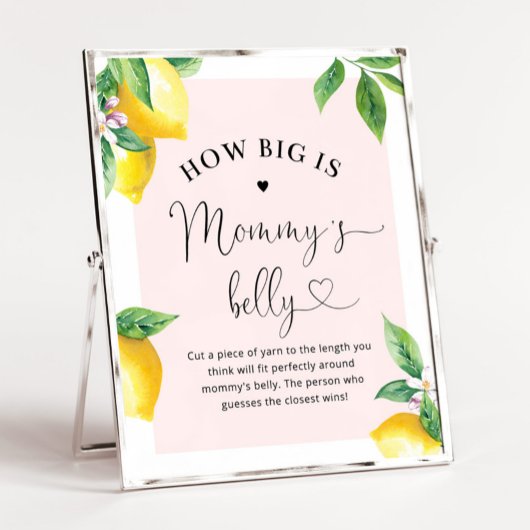 Poster Citron rose Quelle taille a le ventre de maman ?