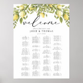 Poster Citron Sorrento Mariage méditerranéen Plan de sièg (Devant)