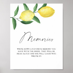 Poster Citron - souvenirs avec la mariée