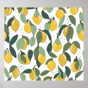 Poster Citron Tropical : Vintage clair sans joint