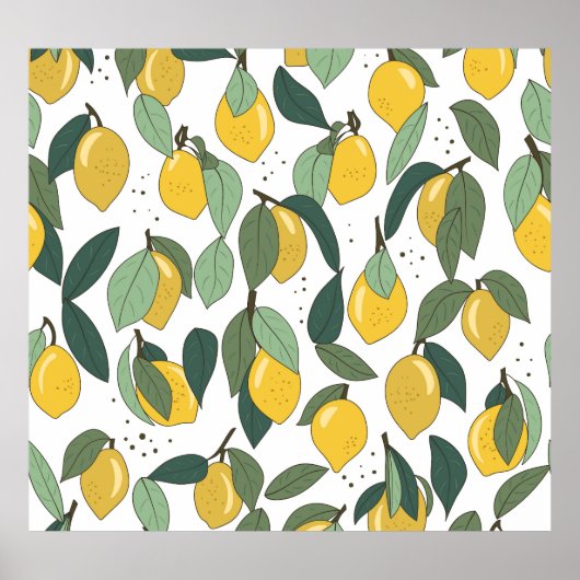 Poster Citron Tropical : Vintage clair sans joint (Devant)