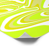 Poster Citron vert et blanc Abstrait Art (Coin)